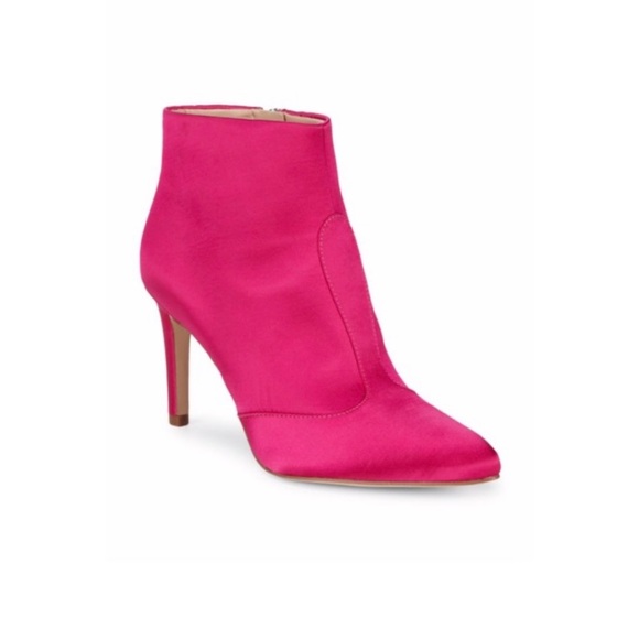 Sam Edelman Fuchia Pink Satin Ankle Boots size 10 - Picture 1 of 13